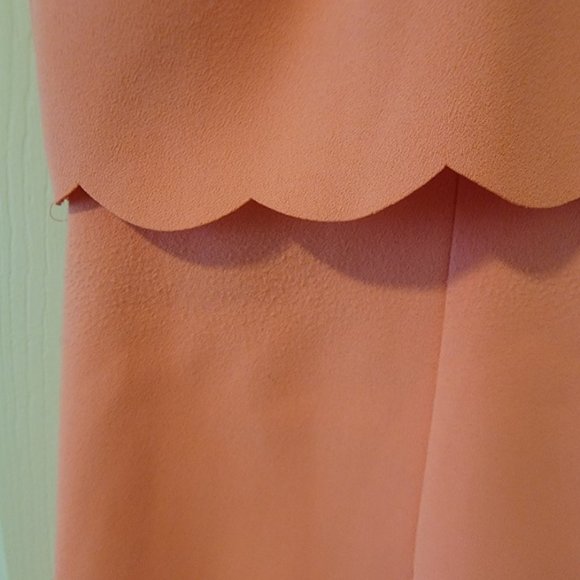 Ann Taylor LOFT coral scalloped dress - Picture 6 of 7